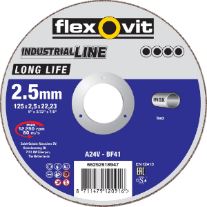 Image de Flexovit Doorslijpschijf Vlak Long Life Inox A24V  T41/80 125x2,5x22