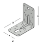 Bild von GB Hoekanker 90x90x60x2,5mm  met ril verzinkt (sendzimir)