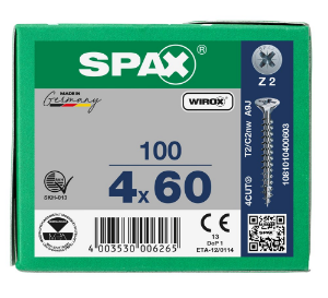 Image de SPAX Spaanplaatschroef, 4.0 x 60 mm, platkop, gegalvaniseerd, verzinkt