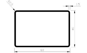 Bild von AluArt Aluminium rei 300cm 60x40x1,5mm