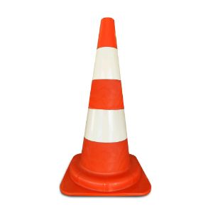 Image de Verkeerspilon oranje-wit 1.3kg 52cm