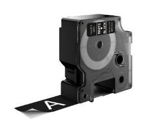 Bild von Labeltape Dymo LabelManager D1 polyester 24mm wit op zwart S0721010