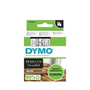 Afbeeldingen van Labeltape Dymo LabelManager D1 polyester 24mm zwart op wit S0720930