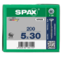 Bild von SPAX Spaanplaatschroef, 5.0 x 30 mm, t20, platkop, deeldraad, gegalvaniseerd, verzinkt